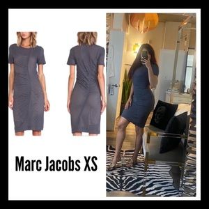 Marc by Marc Jacobs Sheer Panel Asymmetrical Bodycon Dress - XS